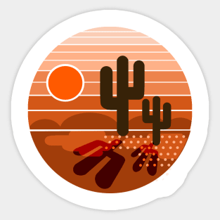 cactus sunset Sticker